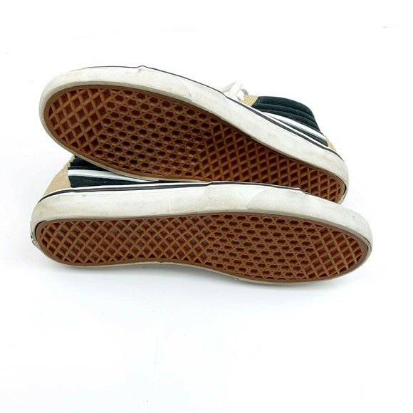 Vans S8-hi Beige Tan Black Color Block High Tops M - Picture 5 of 10